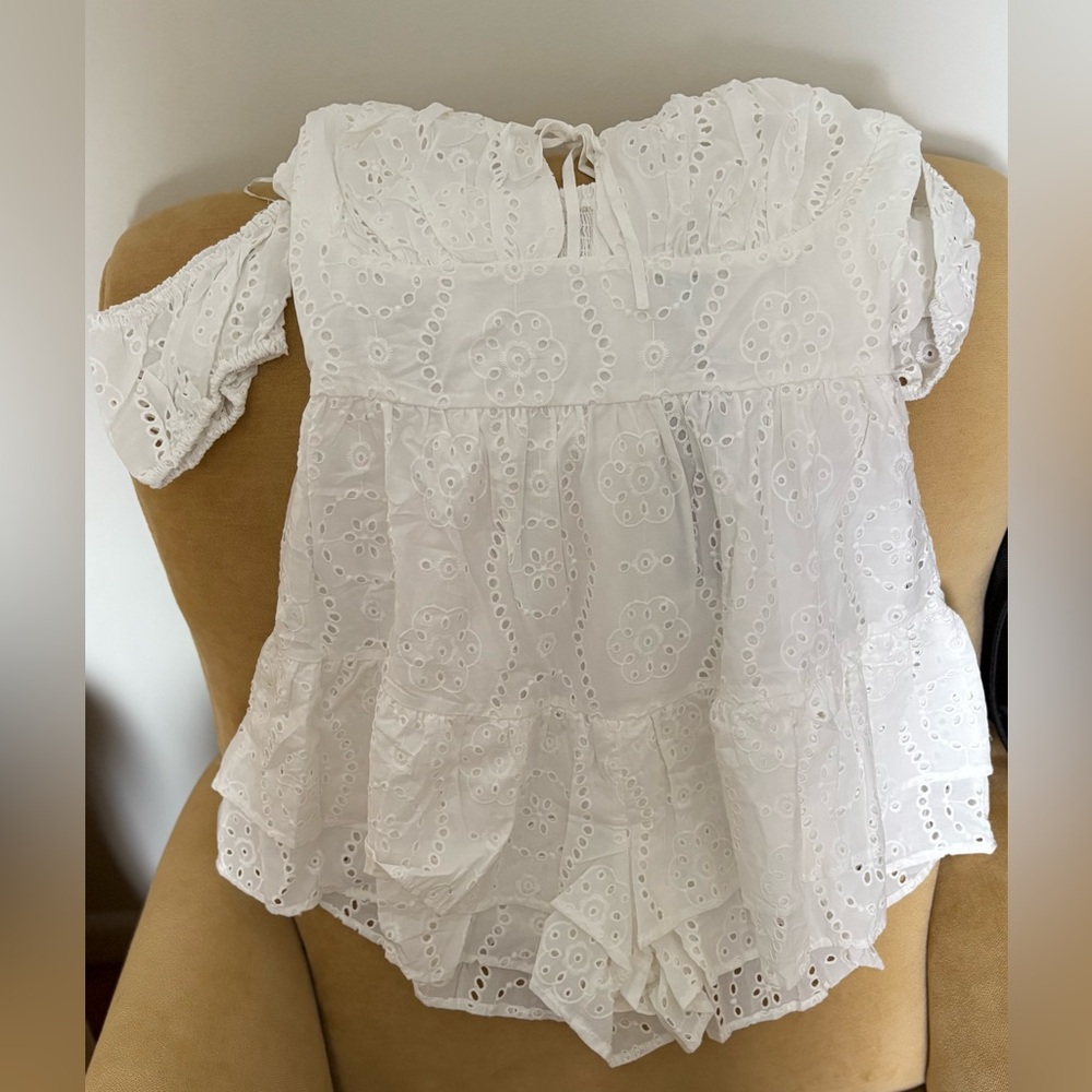 Fashion Nova White Eyelet Romper